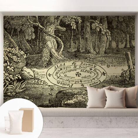 Papier peint intissé avec imprimé pour décoration intérieure pour rénovation a motif - Colle incluse gratuite Cercle magique 208x146 cm (1/5)