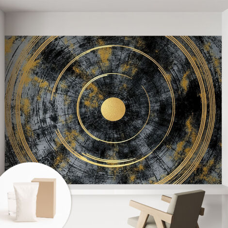 Papier peint intissé mural avec imprimé motifs uniques apparence moderne - Colle incluse gratuite Dynamique cosmique 152x104 cm (1/5)