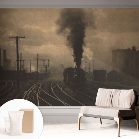 Papier peint intissé décoratif pour salon chambre et cuisine Facile à poser avec colle Paysage industriel 312x219 cm (1/5)