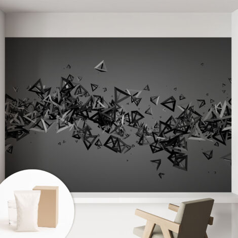 Papier peint intissé classique moderne pour salon et chambre à coucher Décoration rapide avec colle Abstractions géométriques 152x104 cm (1/5)