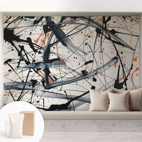 Papier peint intissé avec imprimé pour décoration intérieure pour rénovation a motif - Colle incluse gratuite Chaos énergique 208x146 cm (1/5)