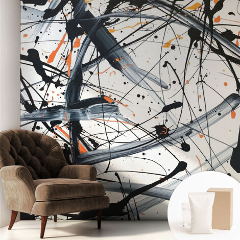 Papier peint intissé avec imprimé pour décoration intérieure pour rénovation a motif - Colle incluse gratuite Chaos énergique 250x250 cm (1/5)