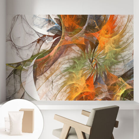 Papier peint intissé mural classique avec imprimé motifs décoratifs design élégant non‑tissé Kaléidoscope abstrait 104x70 cm (1/5)