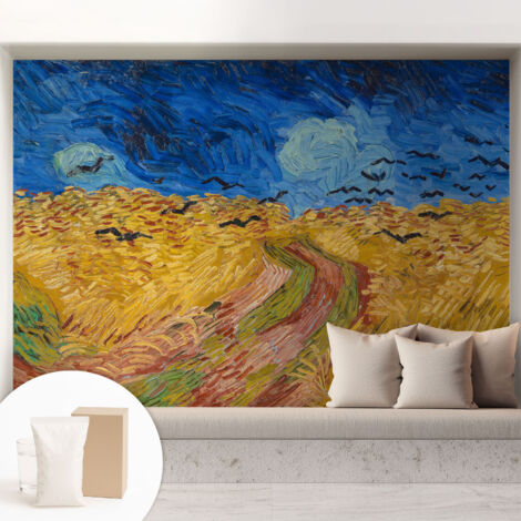 Papier peint intissé décoratif pour salon chambre et cuisine Facile à poser avec colle Paysage champêtre 208x146 cm (1/5)