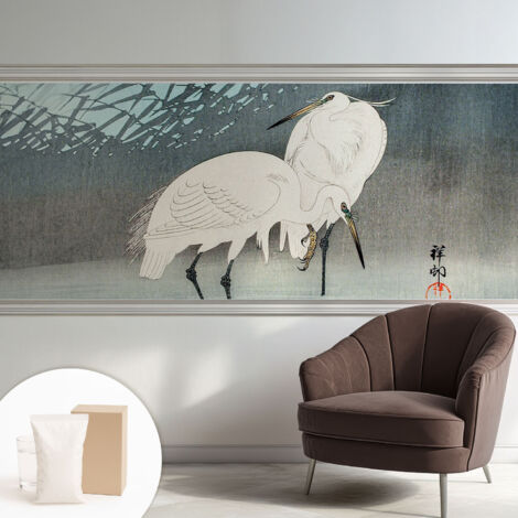 Papier peint intissé avec imprimé pour décoration intérieure pour rénovation a motif - Colle incluse gratuite Oiseaux délicats 250x104 cm (1/5)