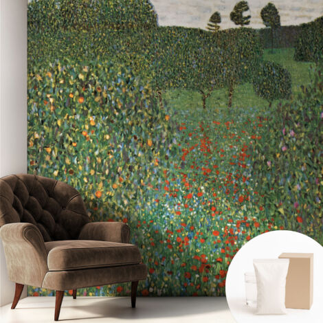 Papier peint intissé mural avec colle pour salon et chambre Décoration murale rapide - Colle incluse gratuite Prairie fleurie 250x250 cm (1/5)