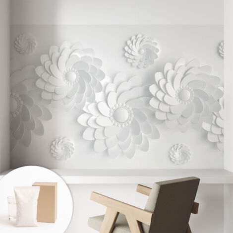 Papier peint intissé décoratif avec motifs pour salon et chambre a motif - Colle incluse gratuite Élégance florale 104x70 cm (1/5)