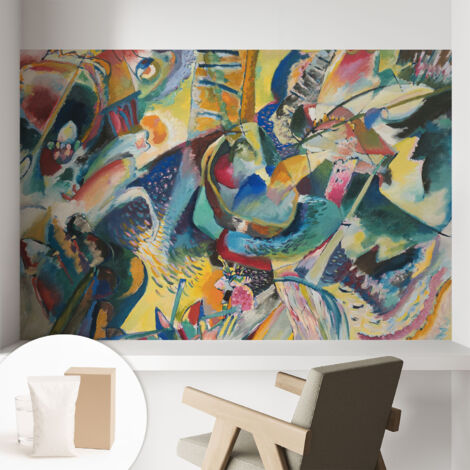 Papier peint intissé décoratif avec motifs pour salon et chambre a motif - Colle incluse gratuite Abstraction colorée 104x70 cm (1/5)