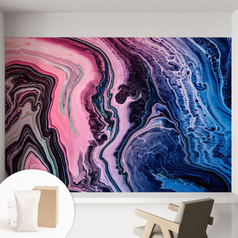 Papier peint intissé pour salon chambre à coucher peint imprimé pour mur - Colle incluse gratuite Tourbillons colorés 152x104 cm (1/5)