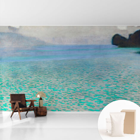 Papier peint intissé décoratif avec motifs pour salon et chambre a motif - Colle incluse gratuite Eau turquoise 416x254 cm (1/5)