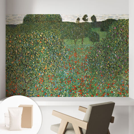 Papier peint intissé mural avec colle pour salon et chambre Décoration murale rapide - Colle incluse gratuite Prairie fleurie 104x70 cm (1/5)