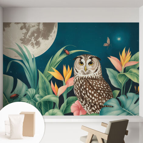 Papier peint avec colle pour décoration moderne de salon chambre à coucher cuisine et bureau Facile Safari lunaire 152x104 cm (1/5)