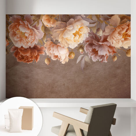 Papier peint intissé avec imprimé pour décoration intérieure pour rénovation a motif - Colle incluse gratuite Élégance florale 104x70 cm (1/5)