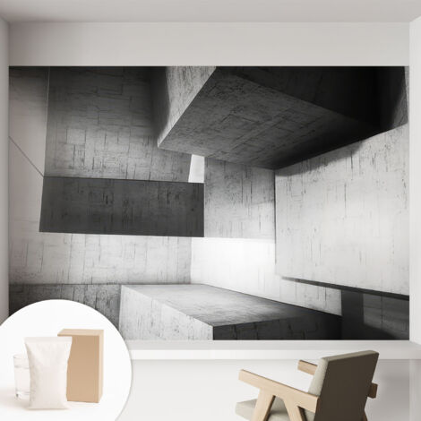 Papier peint intissé décoratif pour salon chambre et cuisine Facile à poser avec colle Sculptures géométriques 152x104 cm (1/5)