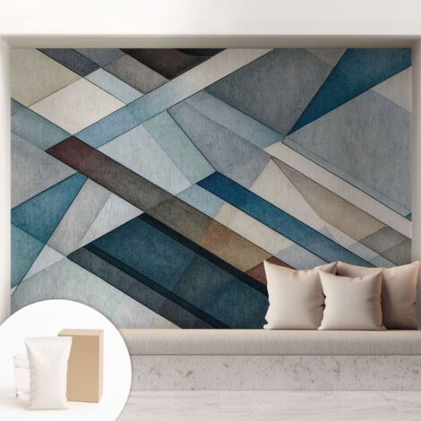 Papier peint avec colle pour décoration moderne de salon chambre à coucher cuisine et bureau Facile Géométrie abstraite 208x146 cm (1/5)