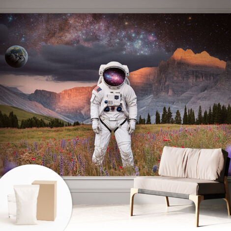 Papier peint intissé avec imprimé pour décoration intérieure pour rénovation a motif - Colle incluse gratuite Paysage cosmique 312x219 cm (1/5)