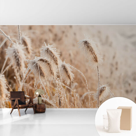 Papier peint intissé avec imprimé pour décoration intérieure pour rénovation a motif - Colle incluse gratuite Paysage hivernal 416x254 cm (1/5)