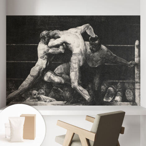 Papier peint intissé décoratif pour salon chambre et cuisine Facile à poser avec colle Combat de boxeurs 104x70 cm (1/5)