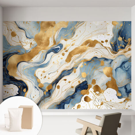 Papier peint intissé avec imprimé pour décoration intérieure pour rénovation a motif - Colle incluse gratuite Élégance abstraite 152x104 cm (1/5)