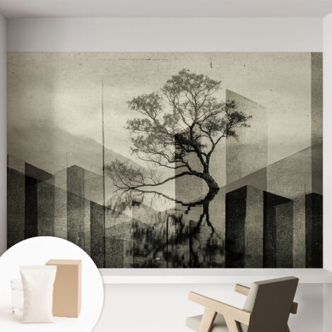 Papier peint intissé mural classique avec imprimé motifs décoratifs design élégant non‑tissé Élégance austère 152x104 cm (1/5)