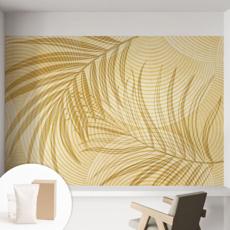Papier peint intissé avec imprimé pour décoration intérieure pour rénovation a motif - Colle incluse gratuite Élégance tropicale 152x104 cm (1/5)