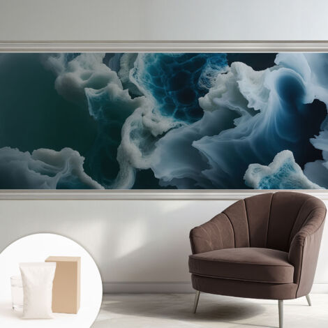 Papier peint intissé décoratif pour salon chambre et cuisine Facile à poser avec colle Vagues marines 250x104 cm (1/5)