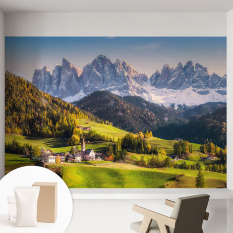 Papier peint intissé décoratif avec motifs pour salon et chambre a motif - Colle incluse gratuite Paysage de montagne 152x104 cm (1/5)