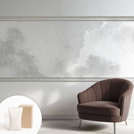 Papier peint intissé décoratif pour salon chambre et cuisine Facile à poser avec colle Nuages subtils 250x104 cm (1/5)