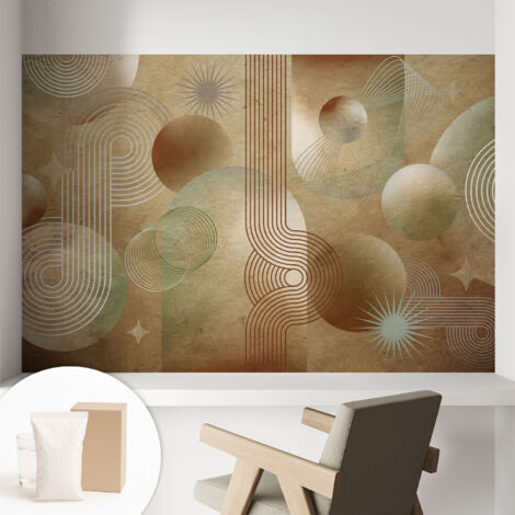 Papier peint intissé décoratif avec motifs pour salon et chambre a motif - Colle incluse gratuite Motif géométrique 104x70 cm (1/5)