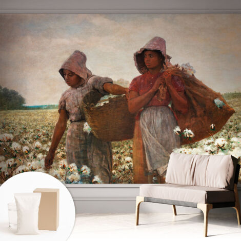 Papier peint intissé avec imprimé pour décoration intérieure pour rénovation a motif - Colle incluse gratuite Travail aux champs 312x219 cm (1/5)