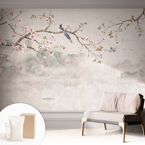 Papier peint intissé décoratif pour salon chambre et cuisine Facile à poser avec colle Paysage oriental 312x219 cm (1/5)