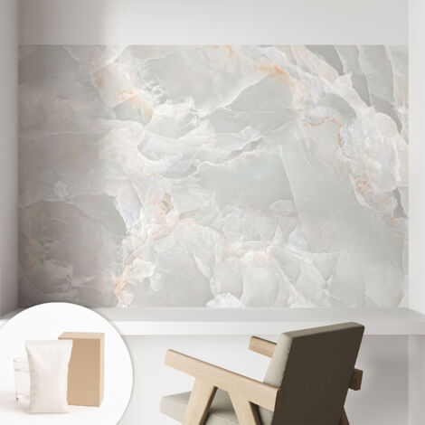 Papier peint intissé décoratif avec colle pour salon chambre et bureau Installation rapide Texture marbrée 104x70 cm (1/5)