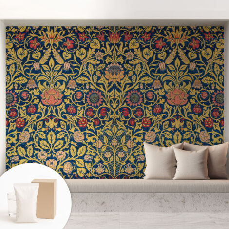 Papier peint intissé pour salon chambre à coucher peint imprimé Installation facile - Colle incluse gratuite Motif floral 208x146 cm (1/5)