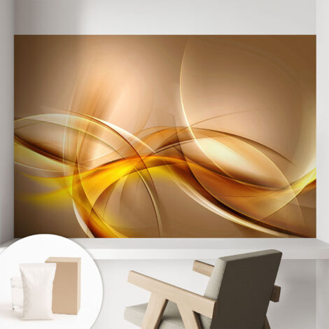 Papier peint intissé décoratif avec motifs pour salon et chambre a motif - Colle incluse gratuite Lignes douces 104x70 cm (1/5)