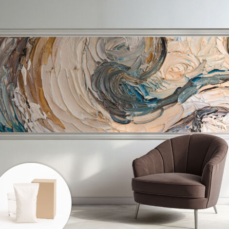 Papier peint intissé mural classique avec imprimé motifs décoratifs design élégant non‑tissé Tourbillons colorés 250x104 cm (1/5)