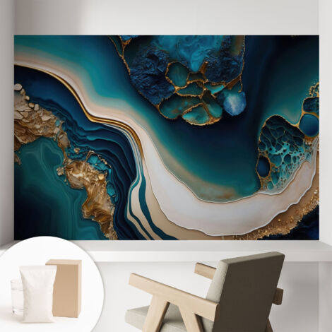 Papier peint intissé mural pour salon chambre à coucher tendance et originale - Colle incluse gratuite Abstrait coloré 104x70 cm (1/5)