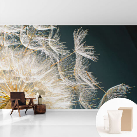 Papier peint intissé décoratif pour salon chambre et cuisine Facile à poser avec colle Pissenlit de légèreté 416x254 cm (1/5)