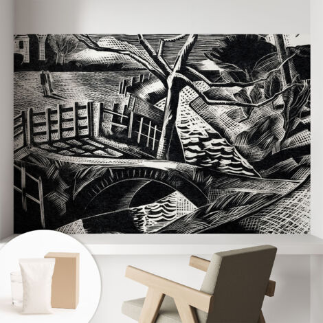 Papier peint intissé décoratif pour salon chambre et cuisine Facile à poser avec colle Paysage architectural 104x70 cm (1/5)
