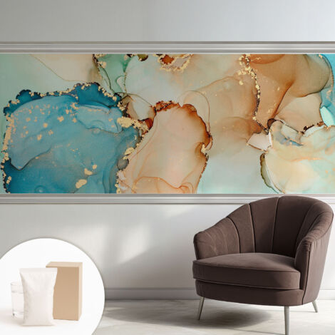 Papier peint intissé mural avec imprimé motifs uniques apparence moderne - Colle incluse gratuite Abstrait coloré 250x104 cm (1/5)