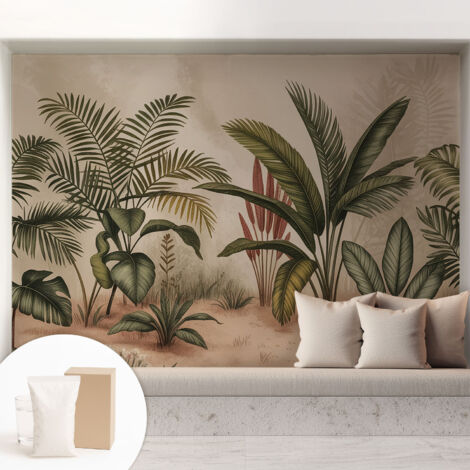 Papier peint intissé décoratif avec motifs pour salon et chambre a motif - Colle incluse gratuite Motif végétal 208x146 cm (1/5)