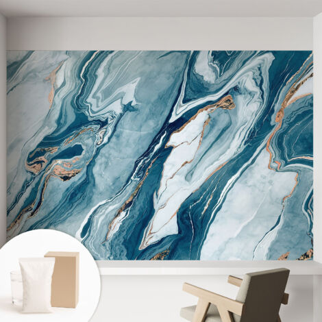 Papier peint intissé pour salon chambre à coucher peint imprimé pour mur - Colle incluse gratuite Élégance minérale 152x104 cm (1/5)