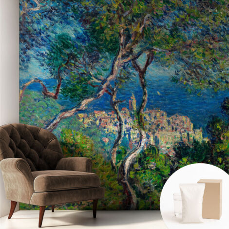 Papier peint intissé pour salon chambre à coucher peint imprimé pour mur - Colle incluse gratuite Vues méditerranéennes 250x250 cm (1/5)