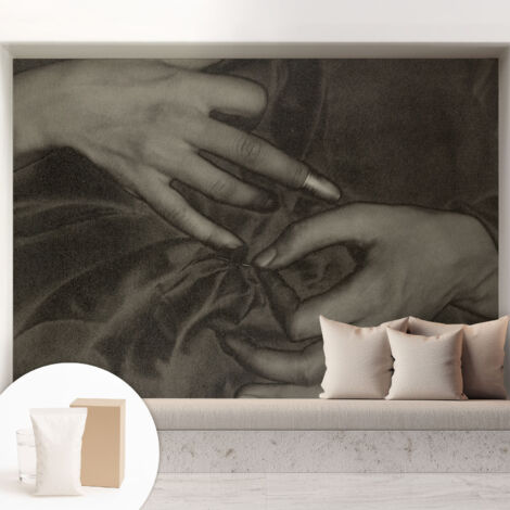 Papier peint intissé avec imprimé pour décoration intérieure pour rénovation a motif - Colle incluse gratuite Matière des mains 208x146 cm (1/5)