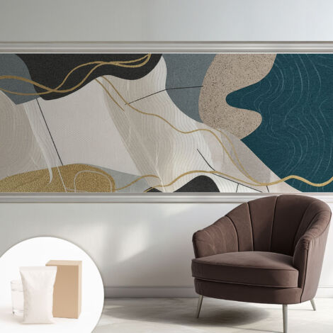 Papier peint intissé avec imprimé pour décoration intérieure pour rénovation a motif - Colle incluse gratuite Formes abstraites 250x104 cm (1/5)