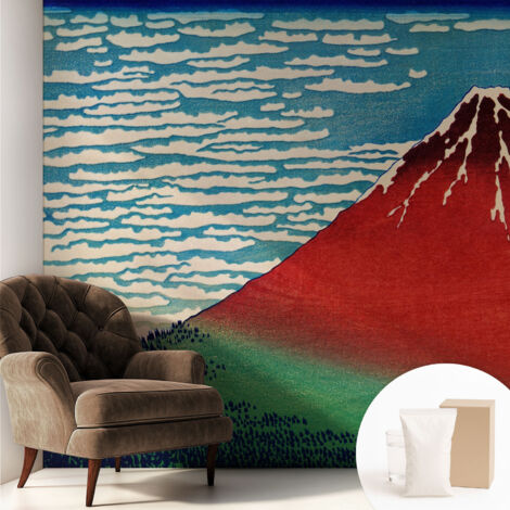 Papier peint intissé avec imprimé pour décoration intérieure pour rénovation a motif - Colle incluse gratuite La montagne rouge 250x250 cm (1/5)