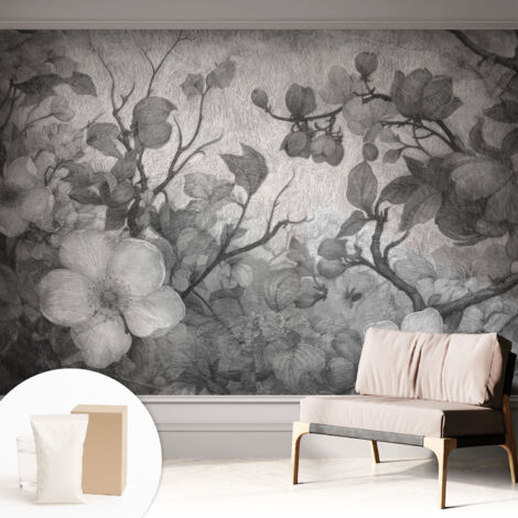 Papier peint intissé décoratif pour salon chambre et cuisine Facile à poser avec colle Fleur sur une branche 312x219 cm (1/5)