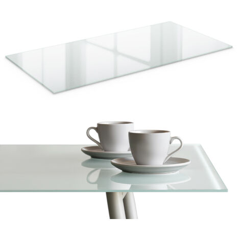 Plateau de table - en verre givré - en verre trempé - pour table basse - pour terrasse - rectangulaire pour table de cuisine - 125x50 cm