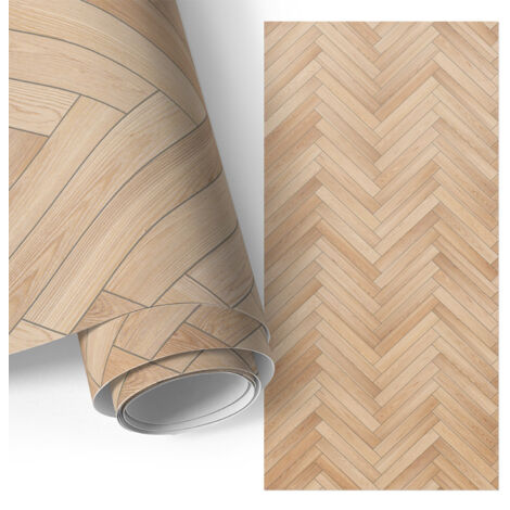 Film auto-adhésif - adhésif décoratif - imperméable - pour meubles - pour armoires Chevrons bois 75x150 cm (1/5)