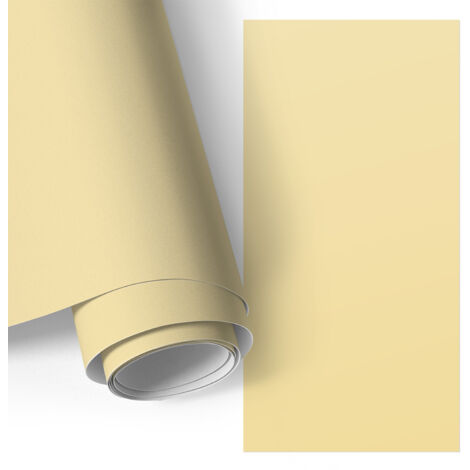 Film adhesif autocollant - design moderne - imperméable - pour cuisine - pour plans de travail Jaune crème 50x100 cm (1/5)