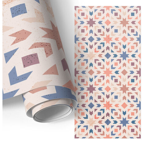 Film auto-adhésif - adhésif décoratif - imperméable - pour meubles - pour armoires Mosaïque géométrique 50x100 cm